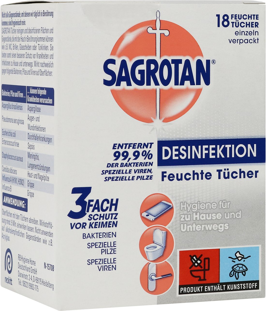 Sagrotan Desinfektionstücher (PZN: 04041906) – Hygienische Reinigung & Desinfektion für unterwegs