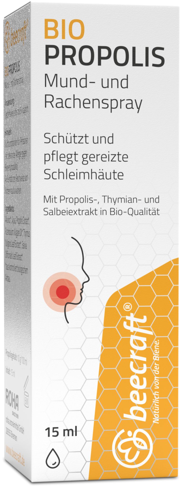 Beecraft Propolis Mund- und Rachenspray – Natürliche Pflege für Hals und Stimme