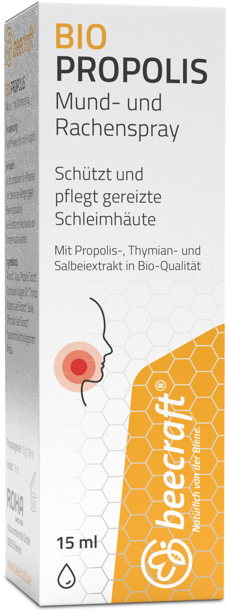 Beecraft Propolis Mund- und Rachenspray – Natürliche Pflege für Hals und Stimme (PZN 15024118)