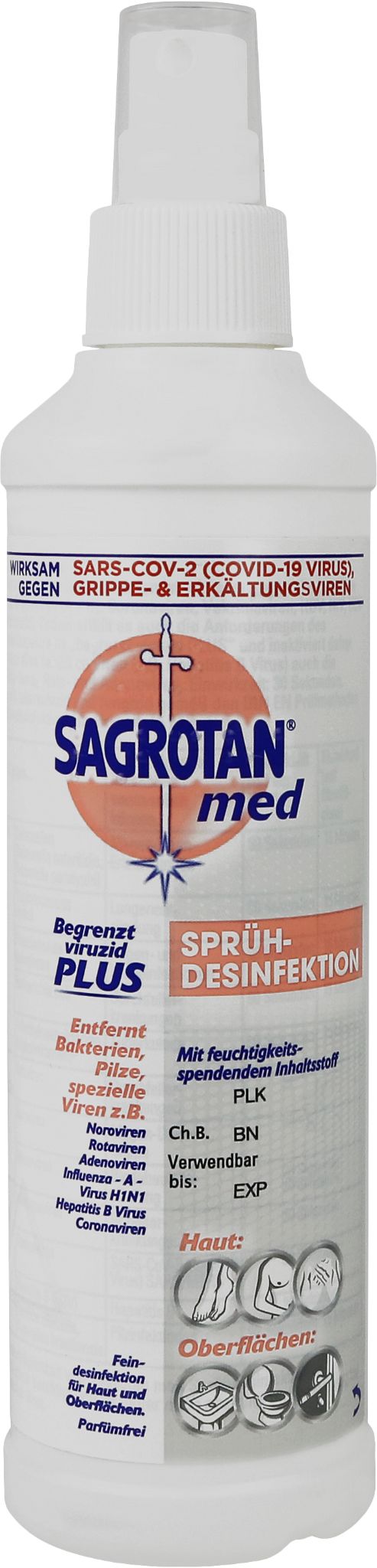 Sagrotan Med Sprühdesinfektion – Desinfektionsspray für Haut & Oberflächen