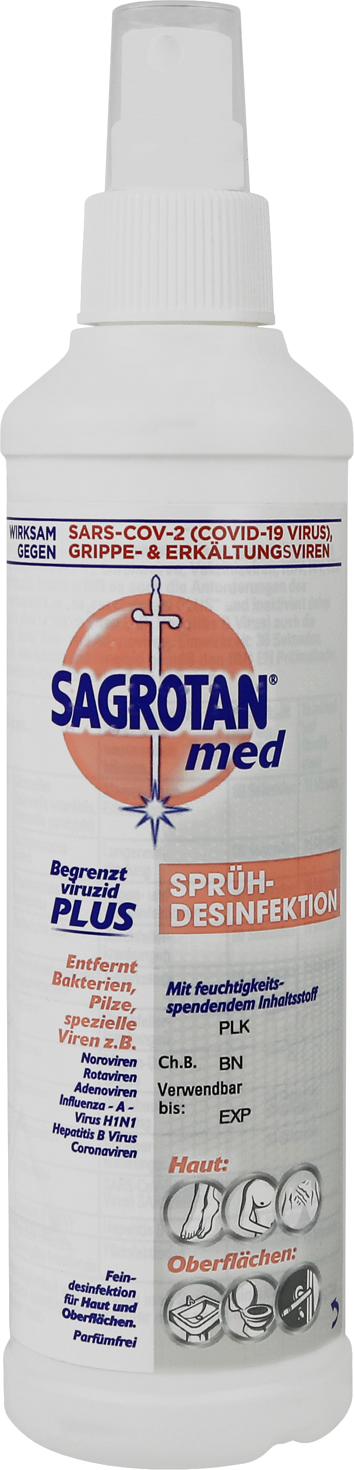 Sagrotan Med Sprühdesinfektion (PZN: 16337049) – Desinfektionsspray für Haut & Oberflächen