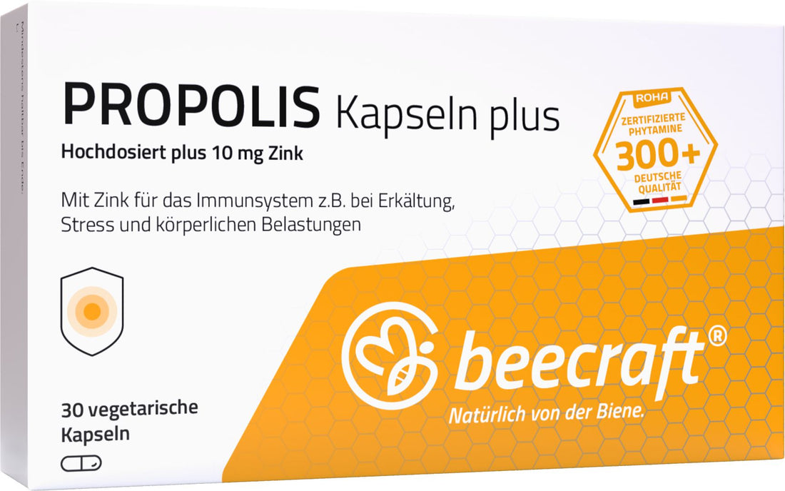 Beecraft Propolis Kapseln Plus – Hochdosiert mit Zink für das Immunsystem