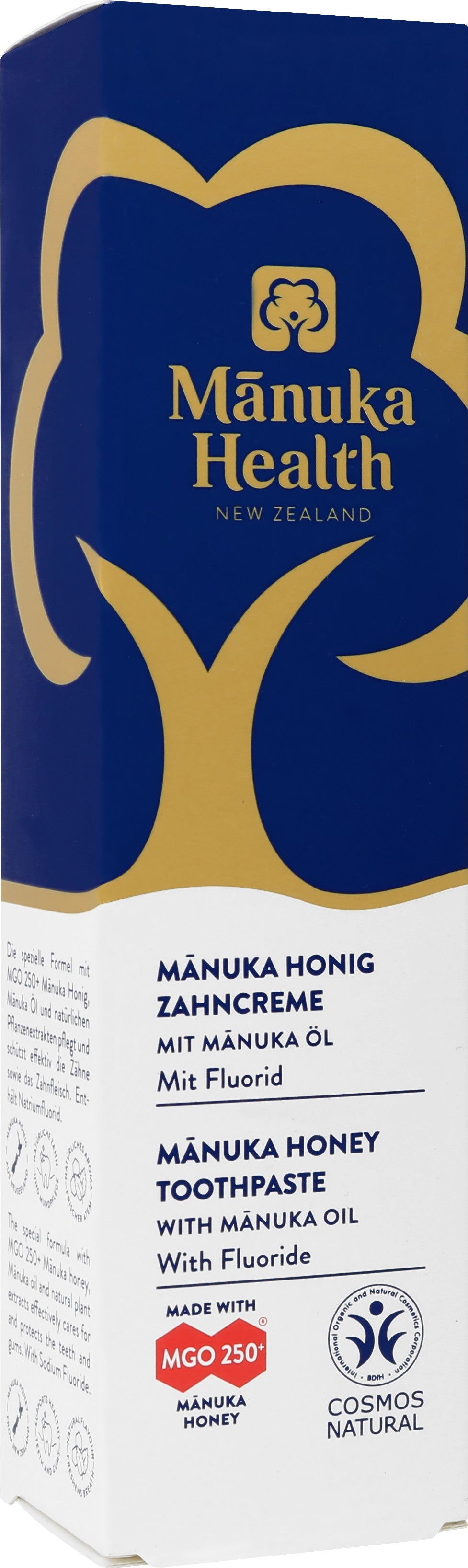 Mānuka Health Honig Zahncreme mit Fluorid (PZN: 18256616) – Natürliche Zahnpflege mit MGO 250+