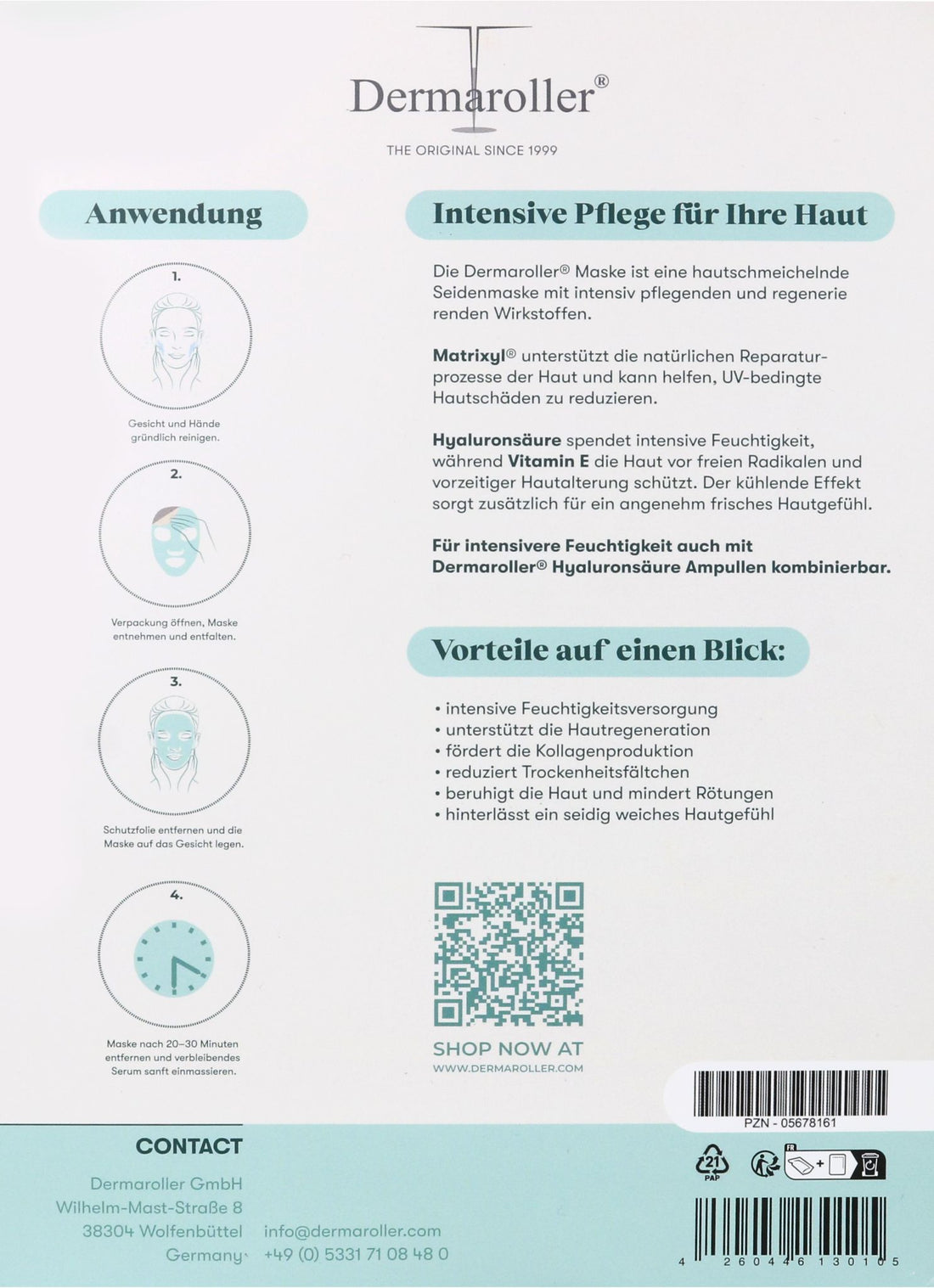 Dermaroller Maske – Tuchmaske mit Matrixyl® & Hyaluronsäure
