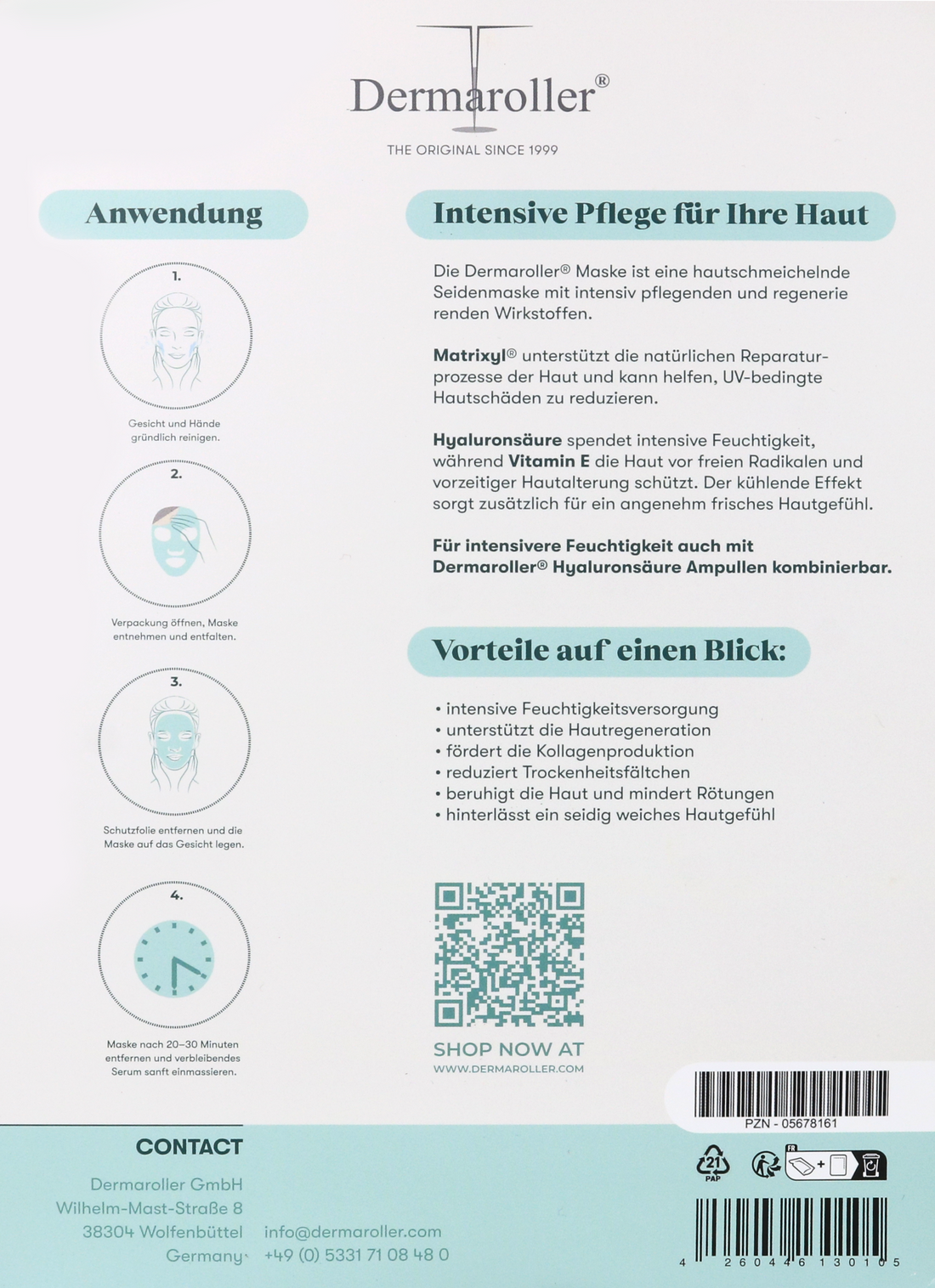 DERMAROLLER MASKE AUF FLYER